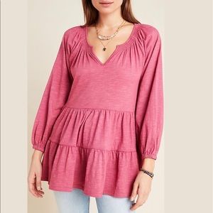 NWT Anthropologie | Rose Isola Babydoll Top